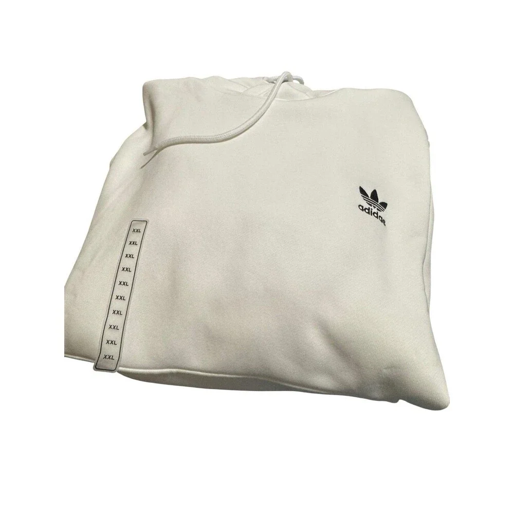 Adidas Men's Size XXL White Essential Hoody Sweatshirt Trefoil NEW